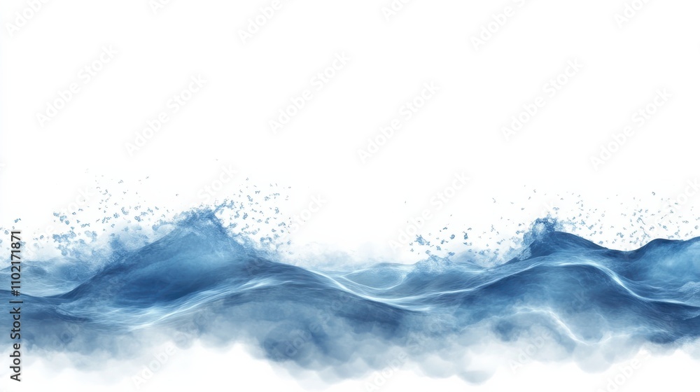 Gentle waves crashing on a serene shoreline at midday, creating a calming coastal atmosphere Gentle waves crashing on a serene shoreline at midday, creating a calming coastal atmosphere
