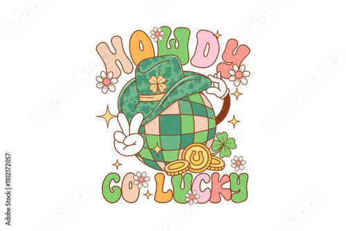 Howdy go lucky, Western St Patrick's Day Sublimation Design photo