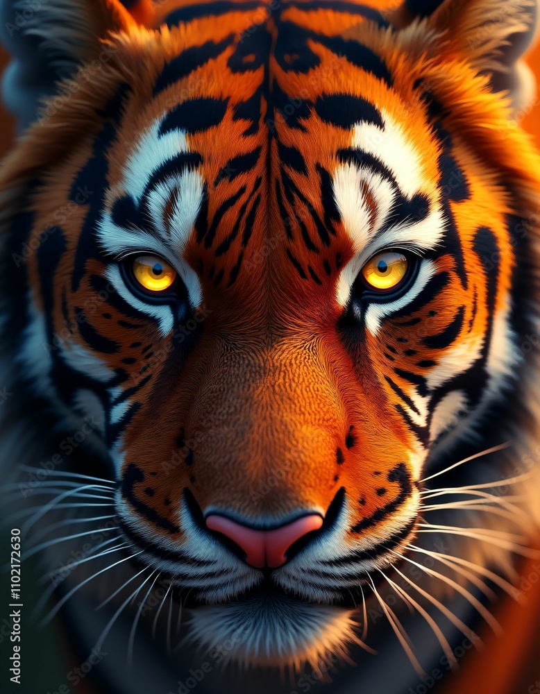 a pair of tiger eyes on ruby, red yellow green blue orange purple and white colors, ray, light, three-dimensional life, scattering leaves, flying leaves, lights a pair of tiger eyes on ruby, red yellow green blue orange purple and white colors, ray, light, three-dimensional life, scattering leaves, flying leaves, lights