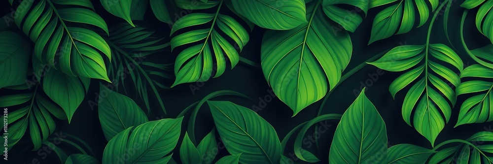 intricate green tropical leaves pattern with curved and curved lines in a geometric design background, , floral designs, botanical motifs intricate green tropical leaves pattern with curved and curved lines in a geometric design background, , floral designs, botanical motifs