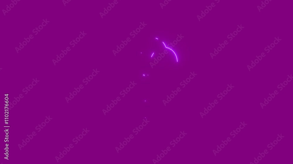 Two Flower icon with a glowing neon saber effect animation on two background. Two Flower icon with a glowing neon saber effect animation on two background.