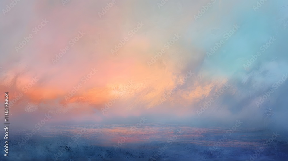 Fototapeta premium Pastel Sky Over a Frozen Winter Landscape