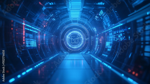 abstract technology concept modern Futuristic core hud concept with electronic circuit, radiating neon lights circuits, A futuristic digital vortex with intricate neon circuitry and geometric lines. 