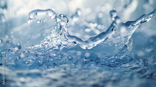 Close-up of crystal-clear water splashing in artistic motion