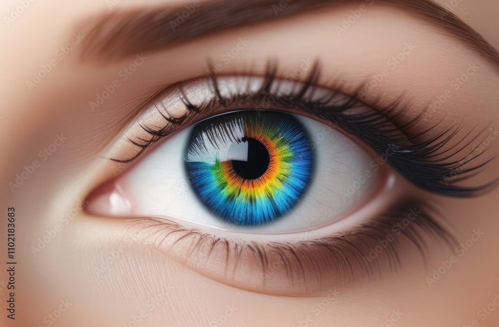 Macro illustration of eyes with colored iris Macro illustration of eyes with colored iris
