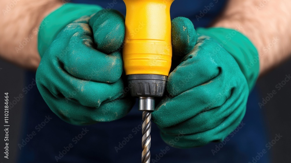 Crafting excellence with a powerful electric drill in skilled hands Crafting excellence with a powerful electric drill in skilled hands