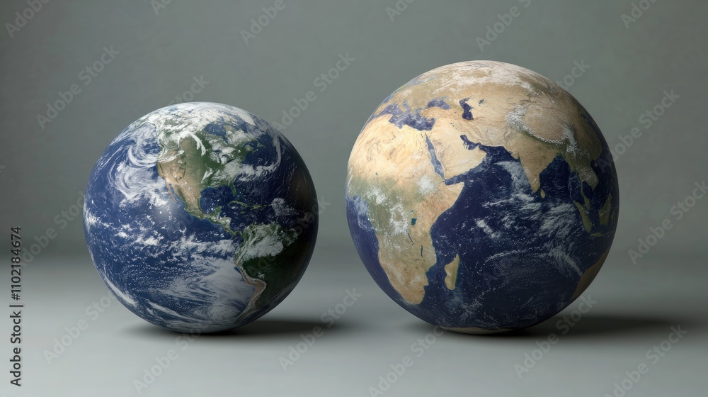 A comparison of Venus' size relative to Earth, highlighting its similar dimensions but hostile environment. A comparison of Venus' size relative to Earth, highlighting its similar dimensions but hostile environment.