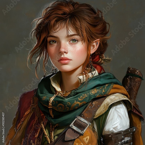 Halfling Portrait: RPG Fantasy Avatar and Medieval Token Character photo