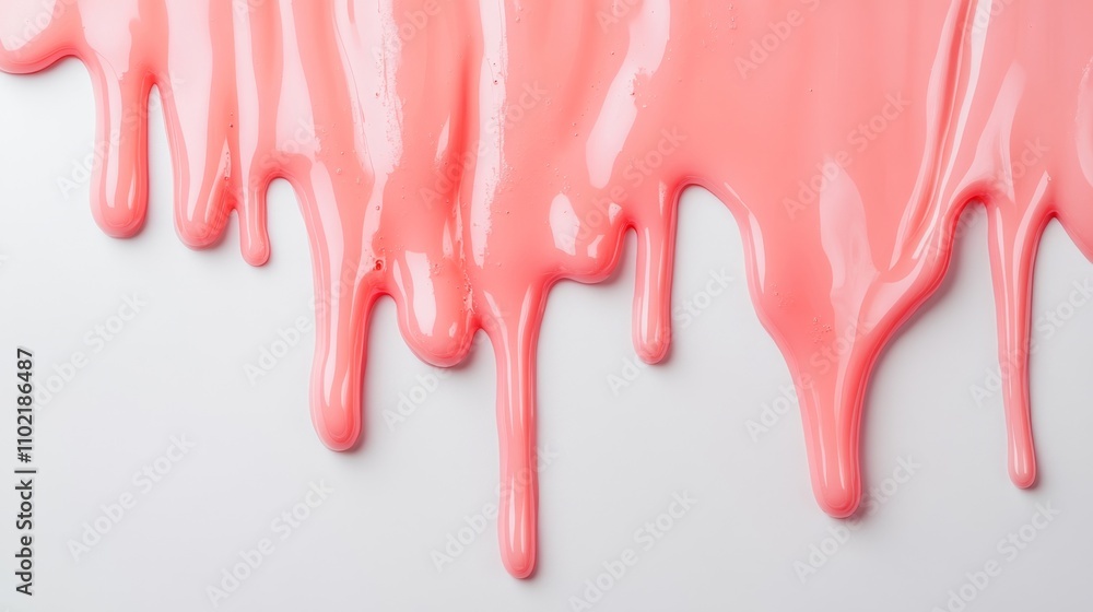 Vivid Pink Liquid Dripping on White Surface Creating Artistic Texture Vivid Pink Liquid Dripping on White Surface Creating Artistic Texture