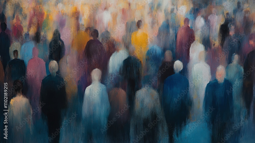 many people walking together on bustling street,
multicultural people and diversity concept, oil painting abstract impressionism design artful illustration many people walking together on bustling street,
multicultural people and diversity concept, oil painting abstract impressionism design artful illustration