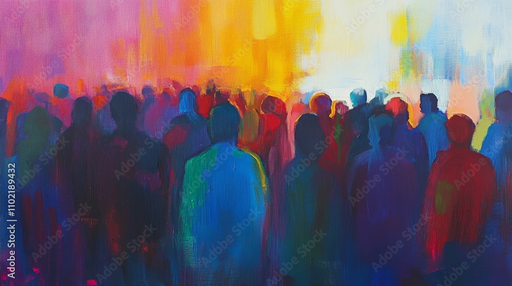 many people walking together on bustling street,
multicultural people and diversity concept, oil painting abstract impressionism design artful illustration many people walking together on bustling street,
multicultural people and diversity concept, oil painting abstract impressionism design artful illustration