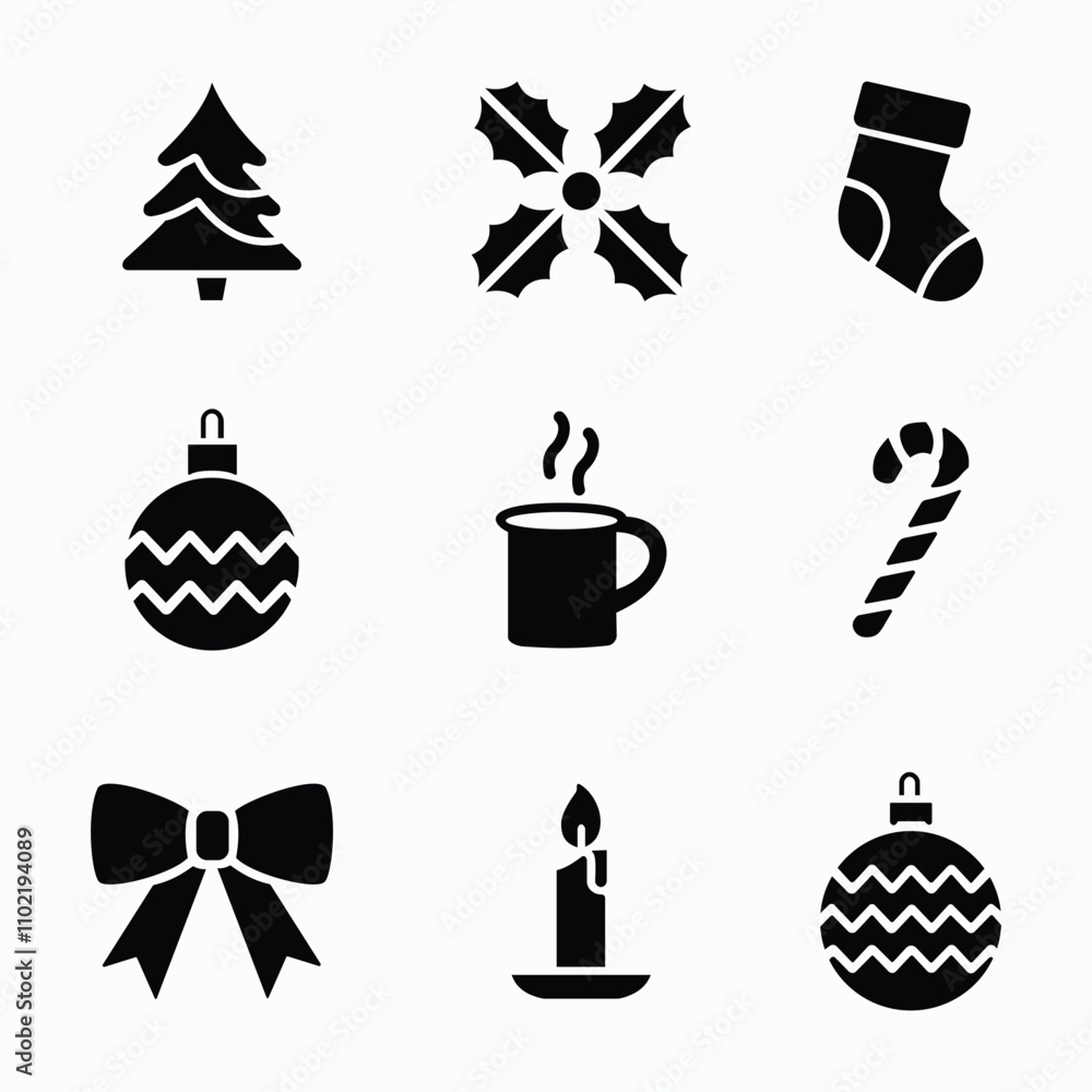 Fototapeta premium Christmas Icons set Vector art