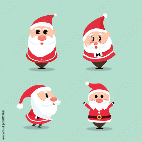 Template a cartoon of santa claus figurines