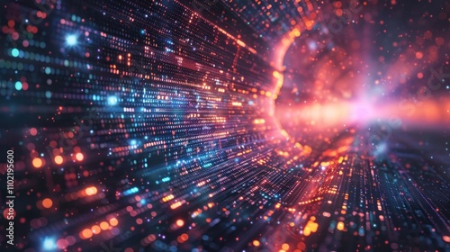 Wallpaper Mural Abstract digital data stream tunnel. Torontodigital.ca