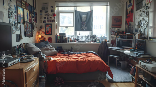 Artistic Teen Bedroom Illustration