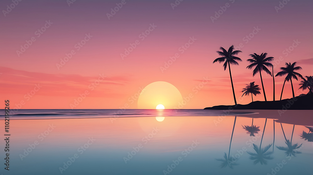 Fototapeta premium Copy space of beautiful on beach sunset backgrounds. Colorful nature sea sky.