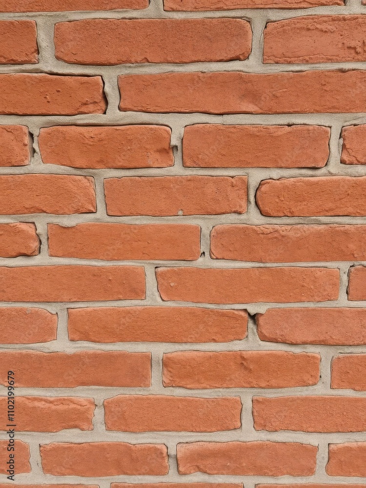 Obraz premium Close-up photo of weathered red brick wall with rough and uneven texture, textured, background