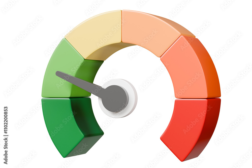 © Theeraphat - 3d Speedometer icon. Minimal Status Speedometer with arrow scale gauge. Green, Yellow, Orange, Red Status color or low, medium, high arrow scale performance status icon. Credit rating score. 3d render © Theeraphat - 3d Speedometer icon. Minimal Status Speedometer with arrow scale gauge. Green, Yellow, Orange, Red Status color or low, medium, high arrow scale performance status icon. Credit rating score. 3d render