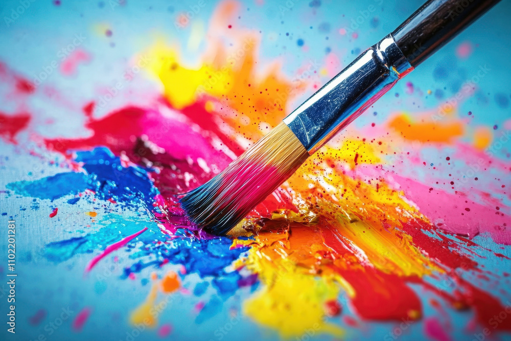 Fototapeta premium Artistic Paintbrush with Vibrant Colors