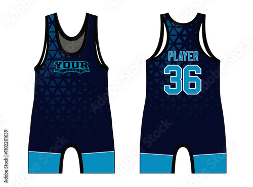 Wrestling singlets designed with an elegant edgy and wild look. Sports gear template mockup perfect fit for all sports. The designs that go on casual wear, shirts, fashion apparel, and all kind 