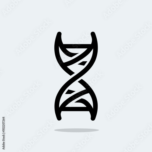 Genetic DNA helix icon with minimalistic style