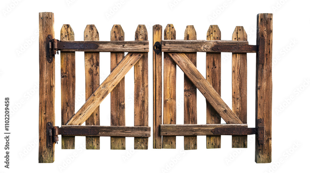 Wooden gate with rustic charm and sturdy design, perfect for gardens Wooden gate with rustic charm and sturdy design, perfect for gardens