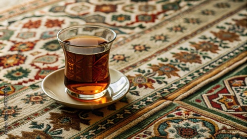 cup of tea on Iranian carpet