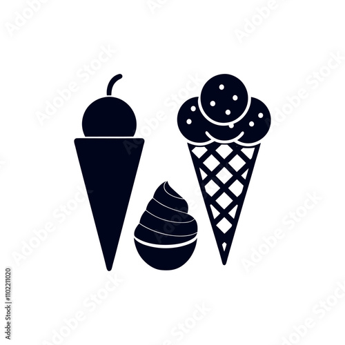 Sweet Desserts and Ice Cream Treats vector