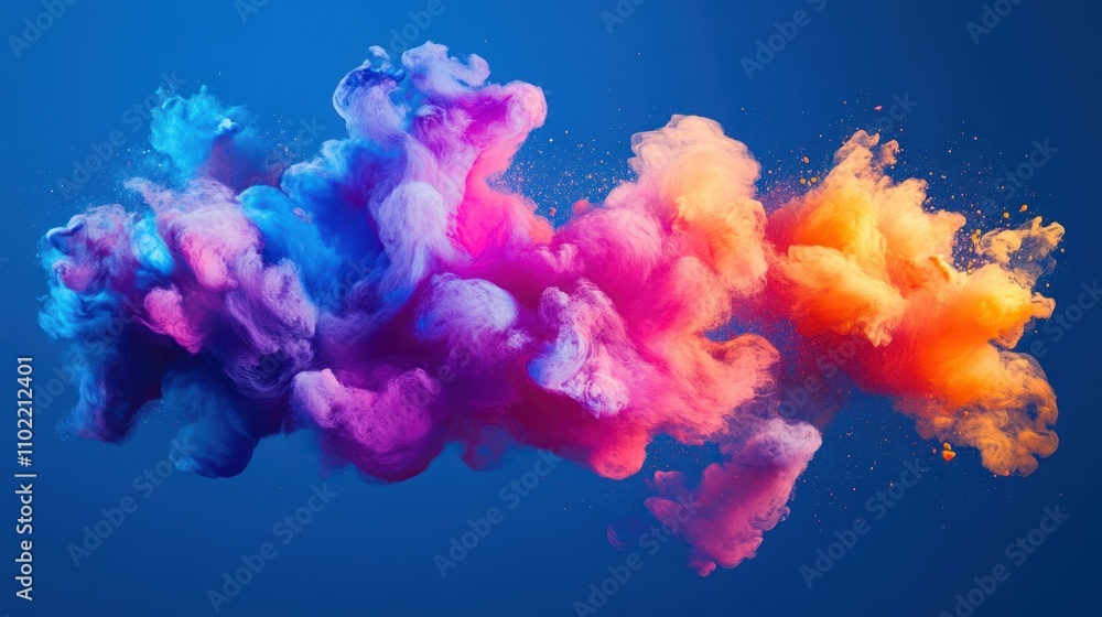 Abstract Colorful Smoke Cloud with Swirling Shapes and Glitter Abstract Colorful Smoke Cloud with Swirling Shapes and Glitter