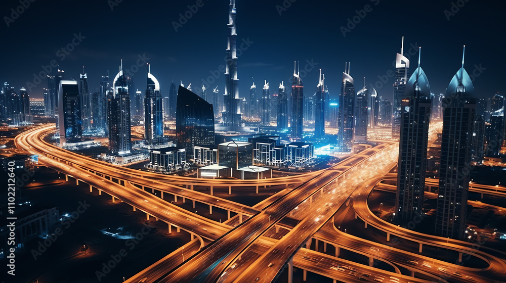 Obraz premium traffic at night