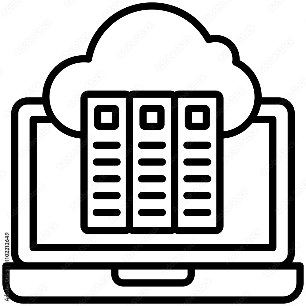 Cloud Library Icon Cloud Library Icon