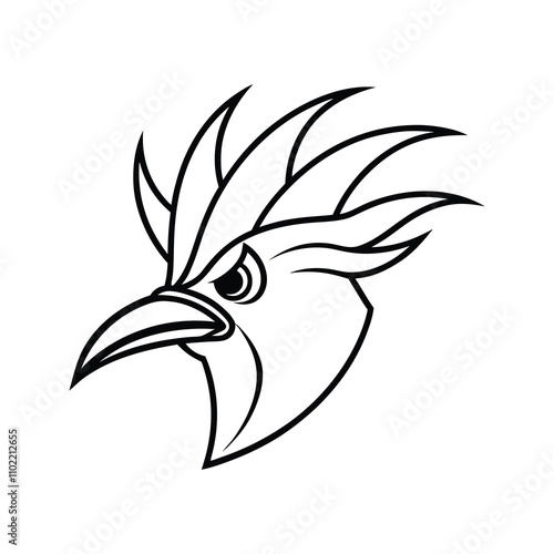 greater bird head silhouette.
