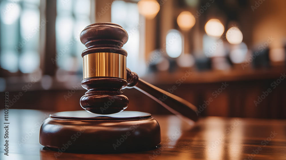 A close-up of a wooden gavel resting on a sound block, symbolizing justice and the legal system in a courtroom setting. A close-up of a wooden gavel resting on a sound block, symbolizing justice and the legal system in a courtroom setting.