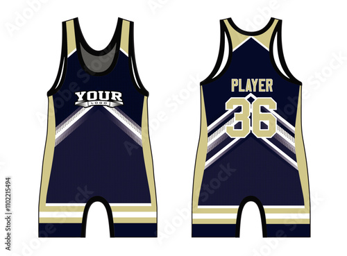 Wrestling singlets designed with an elegant edgy and wild look. Sports gear template mockup perfect fit for all sports. The designs that go on casual wear, shirts, fashion apparel, and all kind 