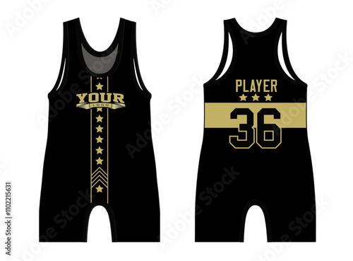 Wrestling singlets designed with an elegant edgy and wild look. Sports gear template mockup perfect fit for all sports. The designs that go on casual wear, shirts, fashion apparel, and all kind 