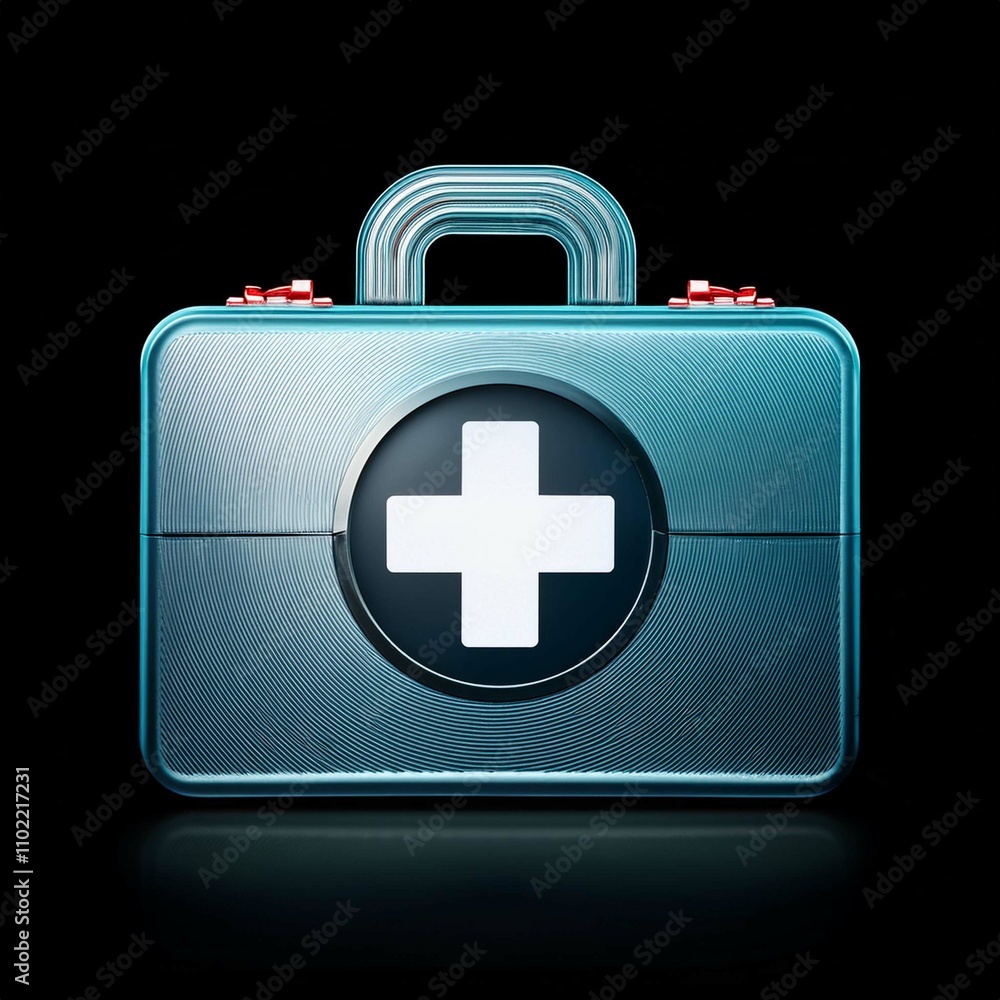 Obraz premium Medical bag icon clipart isolated on a black background
