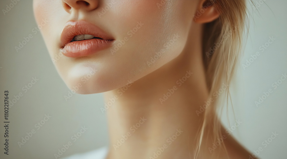 Close-up of a woman's beautiful lips Close-up of a woman's beautiful lips