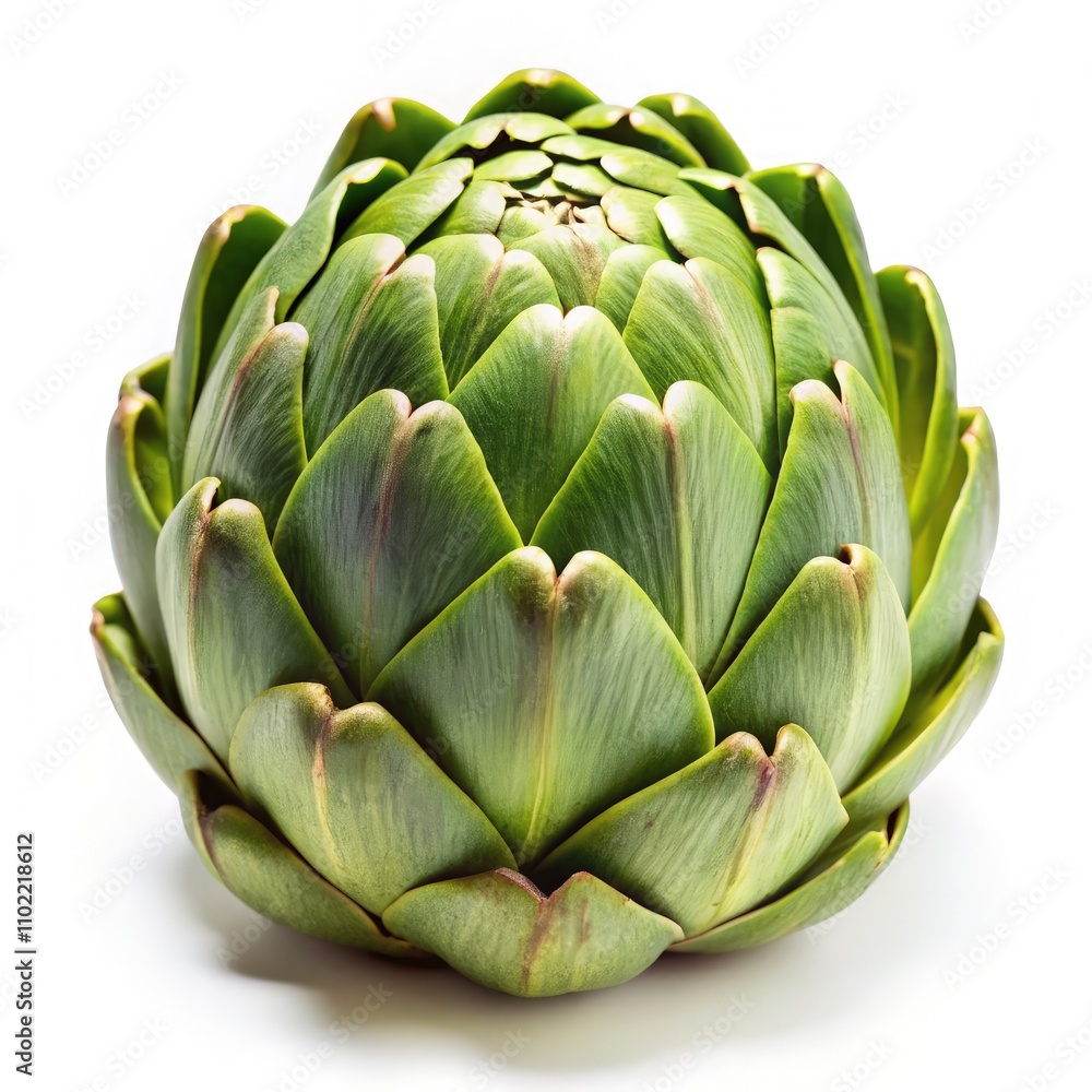 Fresh Artichoke Displayed on a White Background With Detailed Texture. Generative AI Fresh Artichoke Displayed on a White Background With Detailed Texture. Generative AI