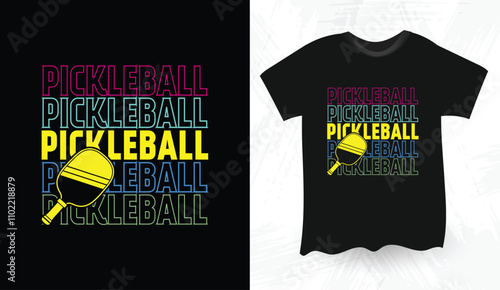 Pickleball t-shirt design vector print template. Best Pickleball t-shirt design Pickle ball Retro Vintage Sports Pickleball T-shirt