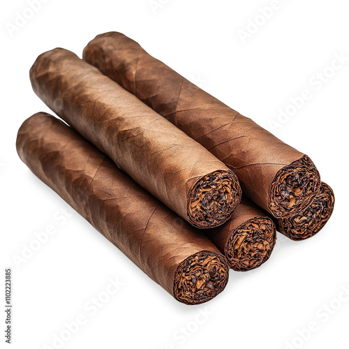 Four Cigars on a Transparent Background