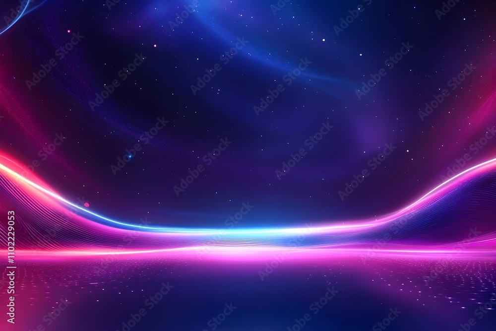 Fototapeta premium Captivating Futuristic Sci-Fi Banner with Glowing Cosmic Gradients and Ethereal Luminance