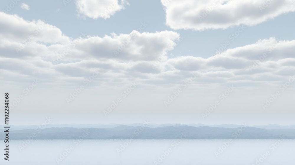 Serene Mountain Lake Reflecting Cloudy Sky Serene Mountain Lake Reflecting Cloudy Sky