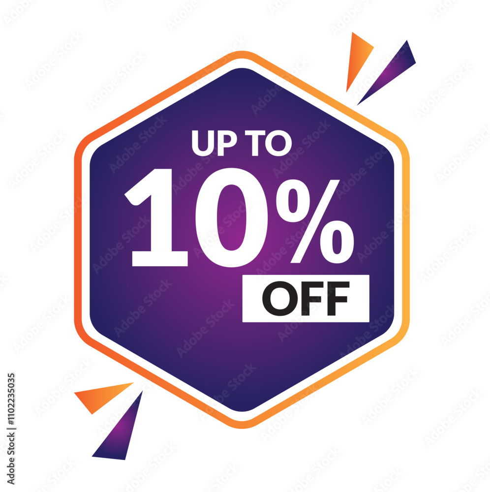 10% OFF Sale Discount Banner. Discount offer price tag. Vector Modern Sticker Illustration. 10% OFF Sale Discount Banner. Discount offer price tag. Vector Modern Sticker Illustration.