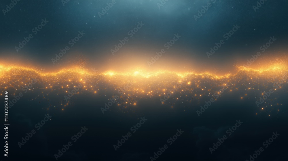 A bright orange line of light is shown against a dark blue background A bright orange line of light is shown against a dark blue background
