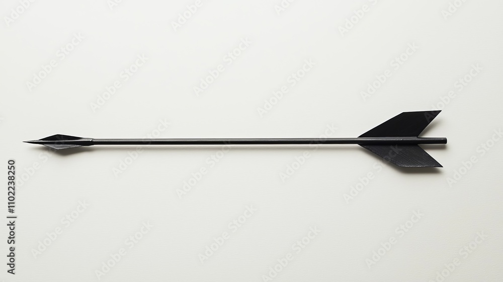a black arrow on a white background The arrow is made of metal and has a pointed tip It is the focal point of the image, with the white background providing a sta a black arrow on a white background The arrow is made of metal and has a pointed tip It is the focal point of the image, with the white background providing a sta