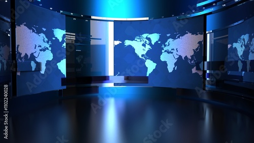 World Map background. news Studio Background for news report and breaking news on world live report 4