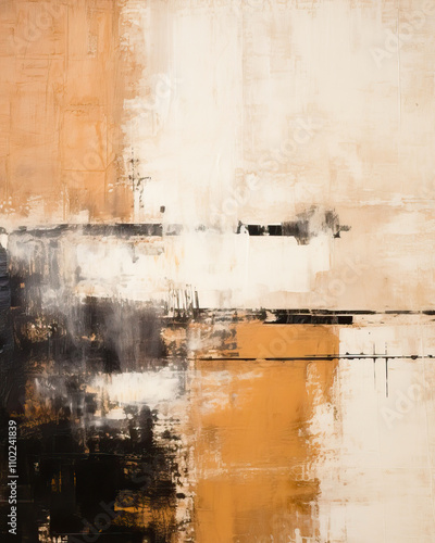 Modern abstract background design in beige and light copper tones. Shabby wall texture..