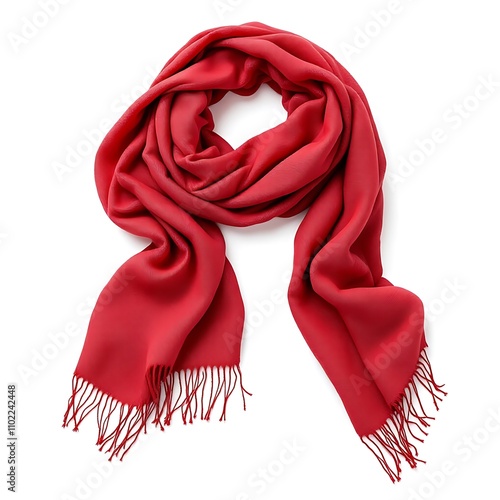 red scarf isolated on white