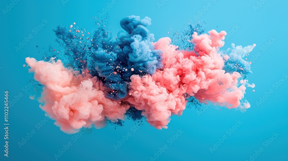 Colorful inks swirling together in water, creating mesmerizing abstract patterns and textures, resembling a cosmic explosion of color. Colorful inks swirling together in water, creating mesmerizing abstract patterns and textures, resembling a cosmic explosion of color.