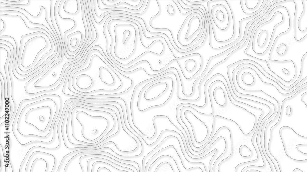 Topographic map. Geographic mountain relief. Abstract lines background. Contour maps. Modern design with White background with topographic wavy pattern. Vector illustration. Topographic map. Geographic mountain relief. Abstract lines background. Contour maps. Modern design with White background with topographic wavy pattern. Vector illustration.